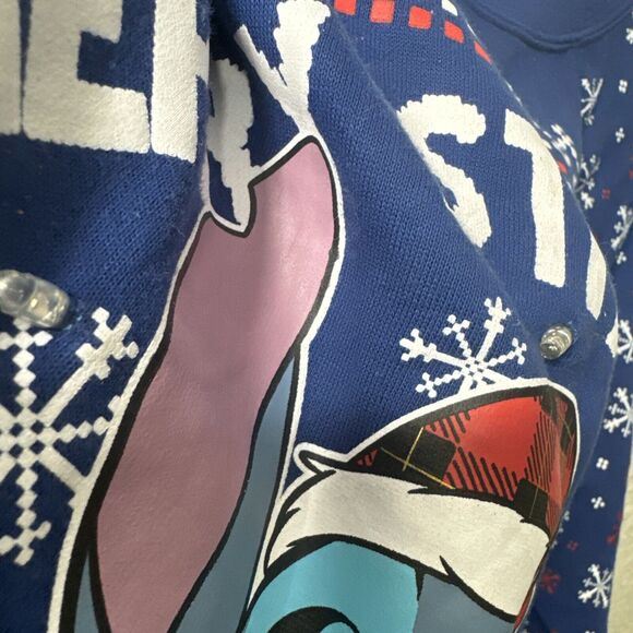 Disney Women Lilo & Stich Light-Up Ugly Sweater Merry Stitchmas Christmas Size M - Picture 9 of 14